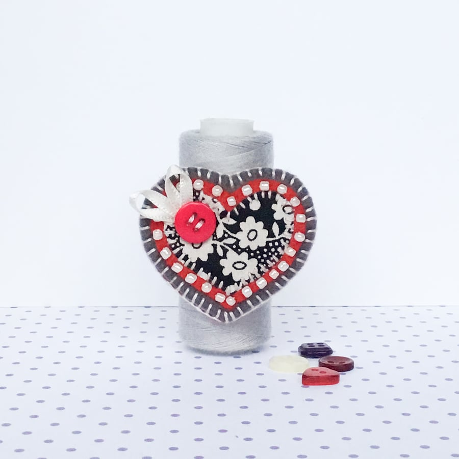 Mini Heart Brooch