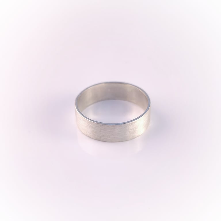 Wide sterling silver band