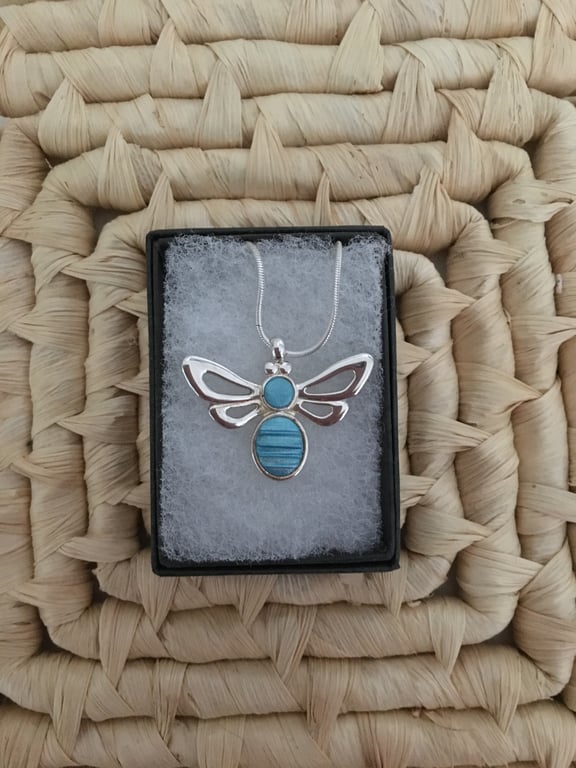 Azure Bumble Bee Pendant