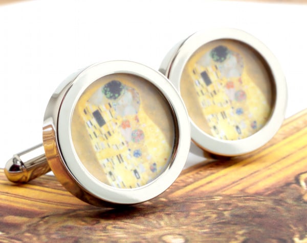 Klimt Cufflinks of The Kiss 