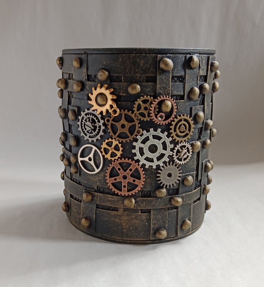 Steampunk Pot, Gold, Antique Brass