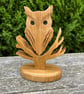 Oak Wood 'Owl in a Tree' Decorative Sculpture – Rustic Home Decor