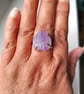 Amethyst Ring Adjustable Crystal Point Sterling Silver Jewellery Gift Healing - Image 2
