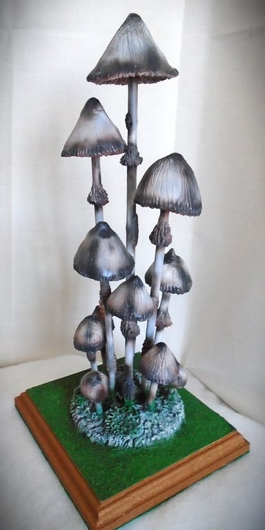Toadstool clay art sculpture