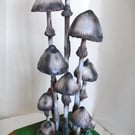 Toadstool clay art sculpture