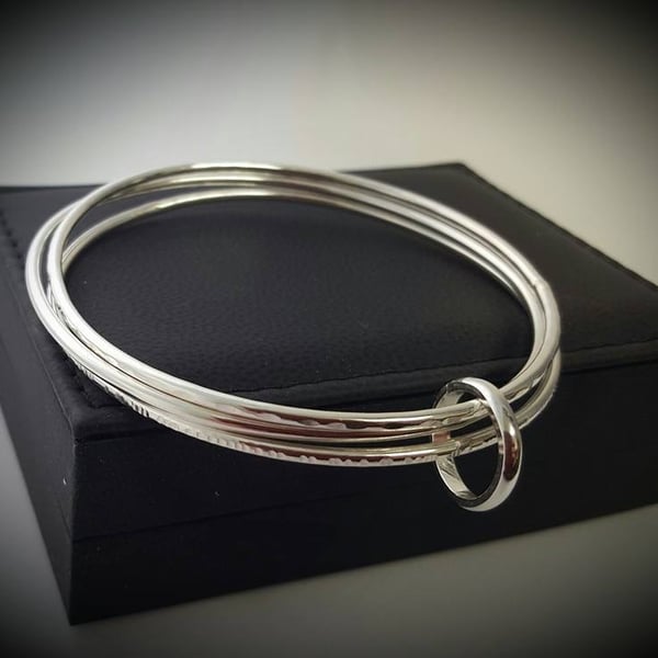 Silver bangle stack
