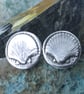 Handmade Silver Pewter Cufflinks, Scallop Shell Design - Image 3