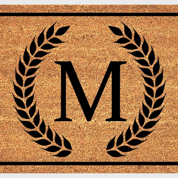 M Letter Door Mat - Monogram Letter M Welcome Mat - 3 Sizes