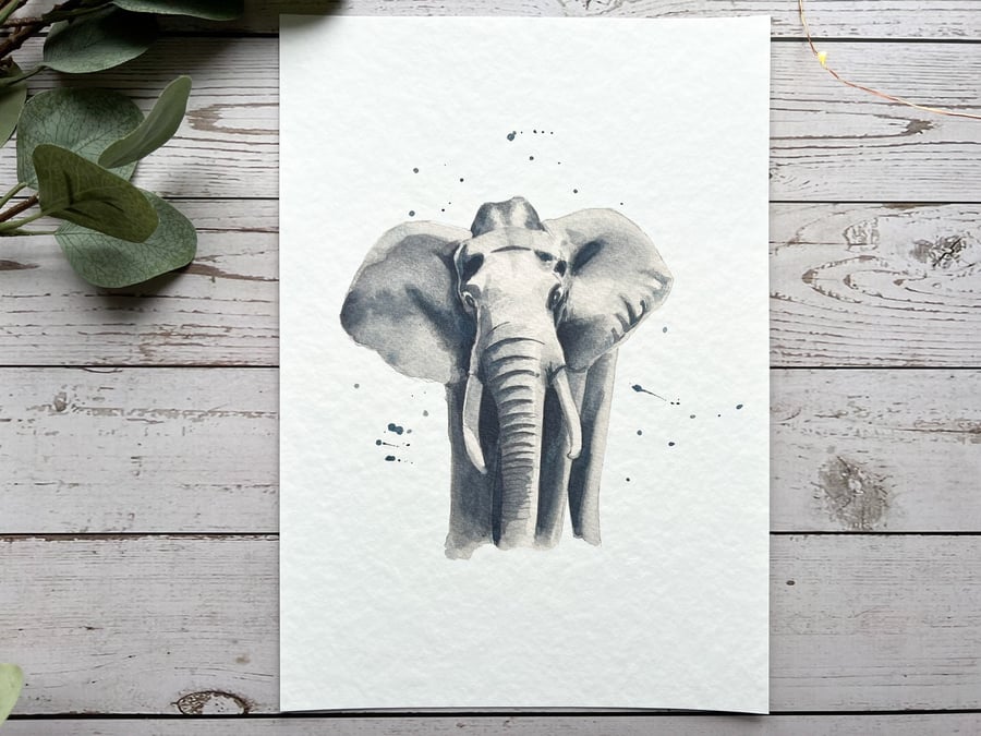 Elephant art print