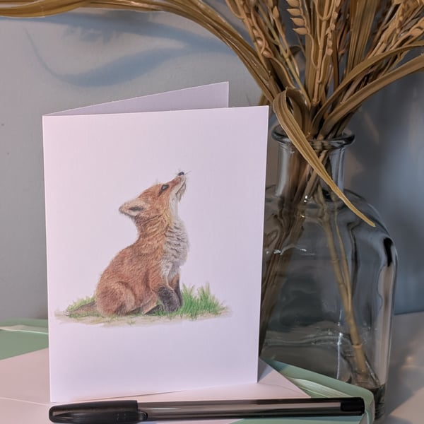 'Fox Cub' Greetings card