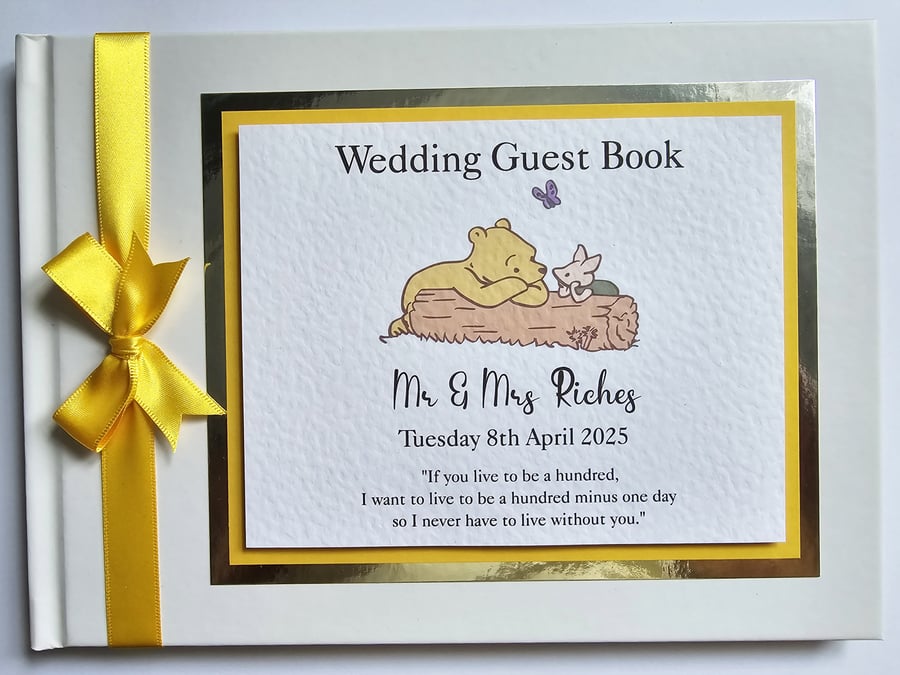 Winnie the Pooh personalised Wedding Guest Book, Winnie wedding gift