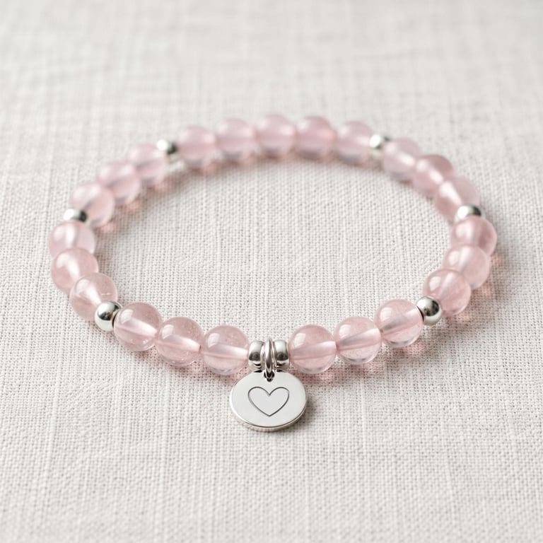 Rose Quartz AAA Crystal Bracelet, Love & Self Love, Personalised Gift