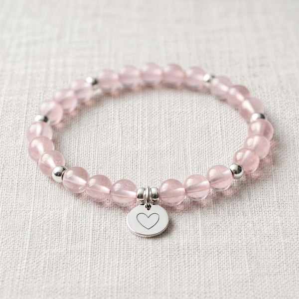 Rose Quartz AAA Crystal Bracelet, Love & Self Love, Personalised Gift