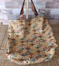 Asian inspired reversible tote bag