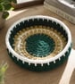Forest Green, Off-White & Jute Coil Basket - Image 10
