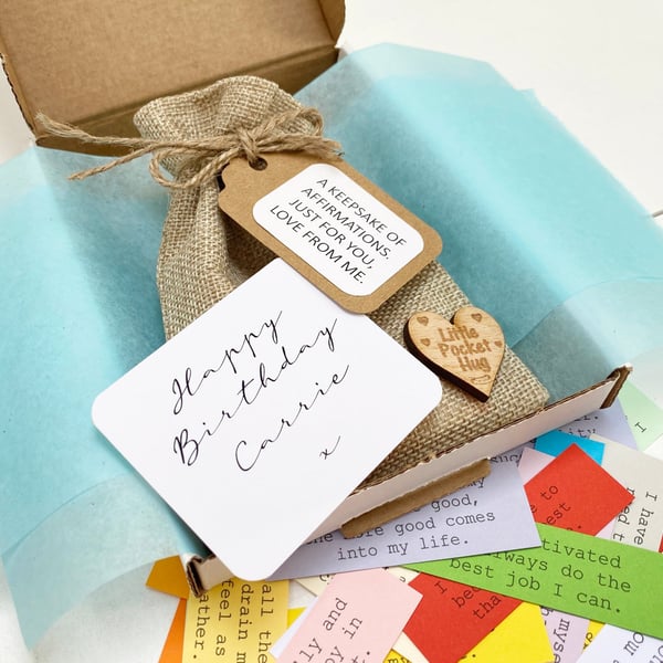 Affirmation Keepsake Quote Bag, 40 Quotes Affirmations, Pick Me Up Wellness