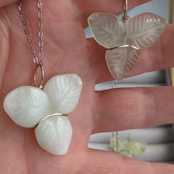 New Jade in sterling silver pendant 