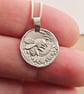 Bee Engraved Sterling Silver Coin Necklace - Image 2