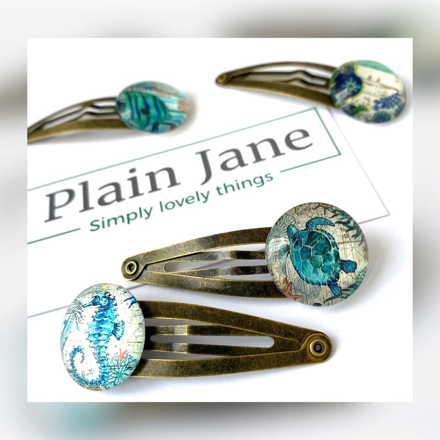 Lost Clips of Atlantis By Plain Jane x2 - Plain Jane Antique Gold Hair Clip - Vi