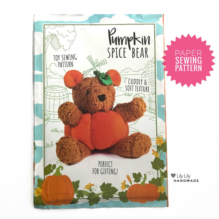 Paper Sewing Pattern, Teddy Bear, Pumpkin bear New and Unopened