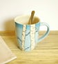 Mug - Birch Trees, Sky and Birds - Image 1