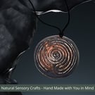 Multisensory finger labyrinth jewellery, Essential oil diffuser necklace spiral