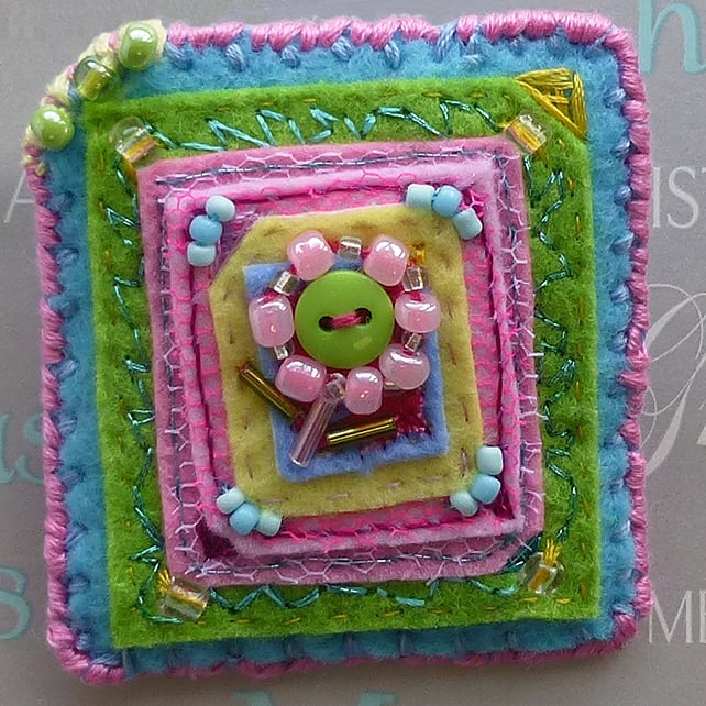 Brooch, flower design, spring colours