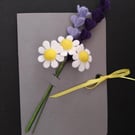 Medium Felt Flowers Card  - Chamomile & Lavender