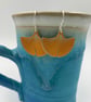Orange aluminium ginkgo earrings - Image 5