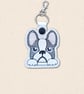 French Bulldog Keyring - Kawaii Dog Faux Leather Accessory