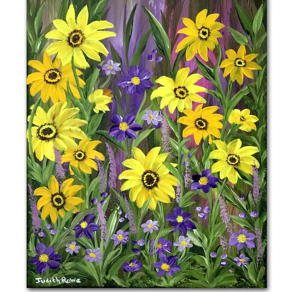 Original Painting "Sunshine Garden" on 12 x 9" Box Canvas