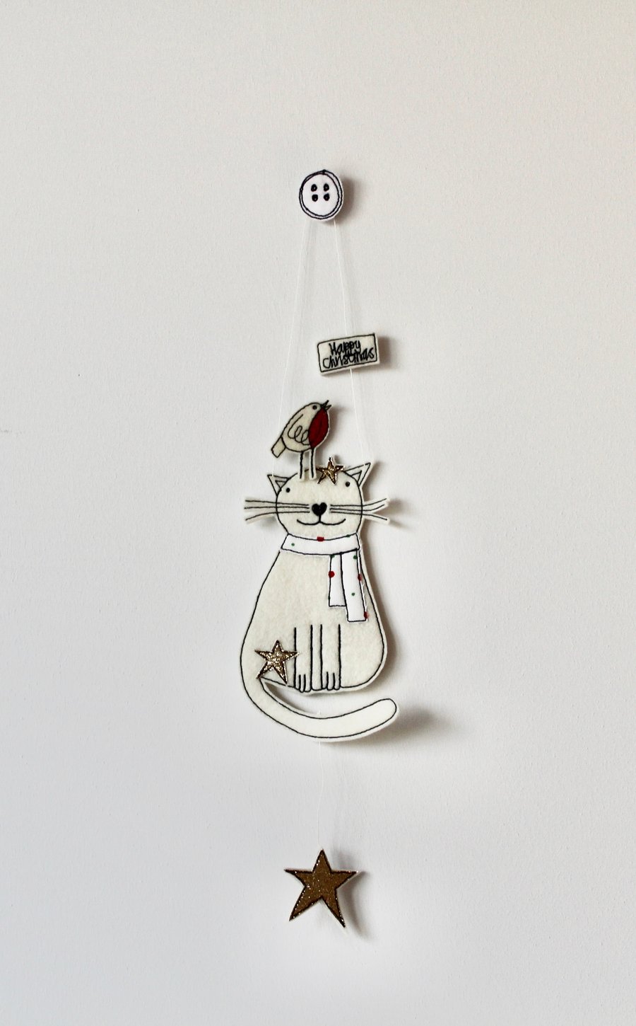 Special Order for Sherry - 'Happy Christmas from a Little Cat and Robin'