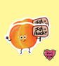 Hand Drawn Just Peachy Sticker – Cute Peach Character with Sign  - Image 3