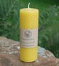 Hand Rolled Yellow Beeswax Pillar Candle 15cm-5.9 inches Natural Beeswax