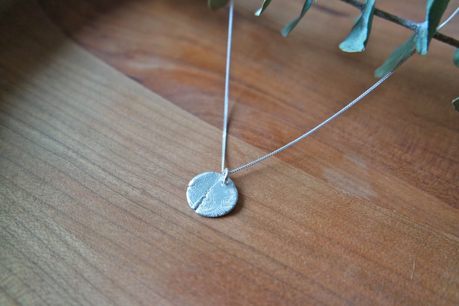 boho silver pendant two different patterns, 925 sterling silver chain