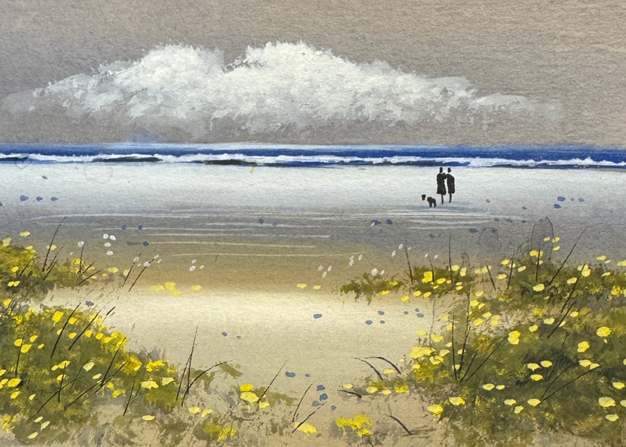 Original Aceo Painting ‘ White  Sands ‘ by Stephen Allen 