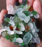 Green sea glass, silver and seed-bead swivel necklace pendant. - Image 6