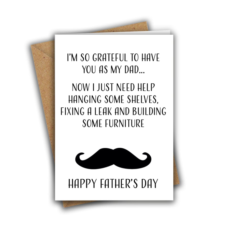 I'm So Grateful To Have You As My Dad Funny A5 Dad Father Greeting Card