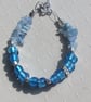 Blue Silver-Foil and Aquamarine Gemstone Crystal Beaded Bracelet - Image 6