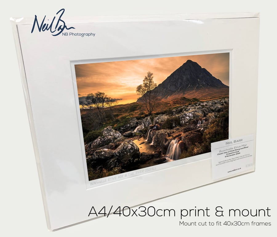 Buachaille Etive M r (Stob Dearg) Glen Coe Scotland - A4(40x30cm) Unframed Print