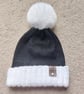 Panda Beanie kids soft and cosy winter beanie with removable Faux Fur pom-pom