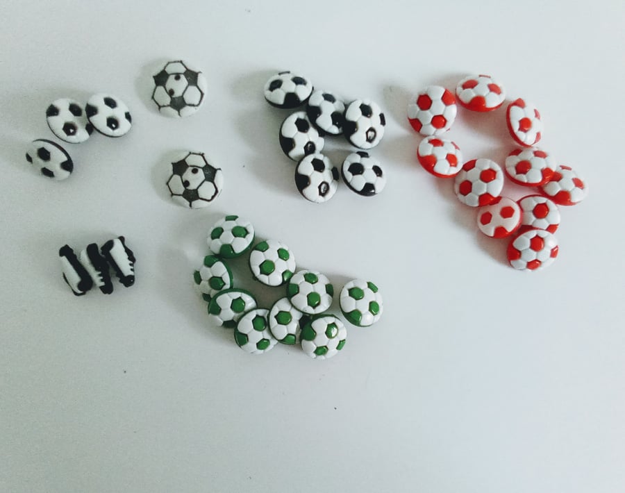 Buttons, Football design novelty buttons, football buttons, football boot