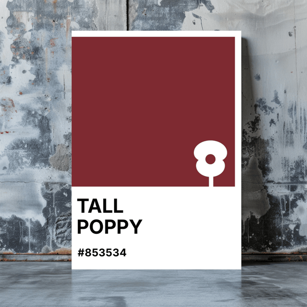 TALL POPPY Greeting Card – Colour Swatch Series (A6, Blank Inside)