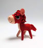 Lucky Red Horse - Wool Felt Sculpture - Image 1