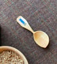 Asymmetric Birch Wood Eating Spoon with Painted Handle - Image 1