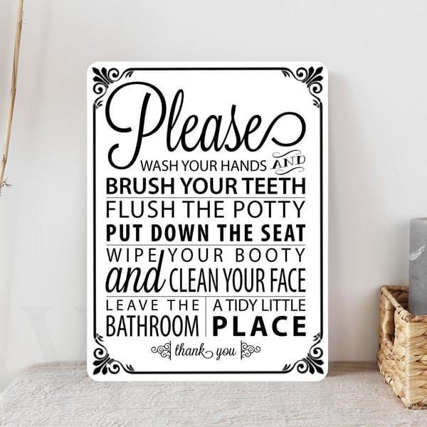 Metal Bathroom Sign WallDoor Sign Gift Toilet