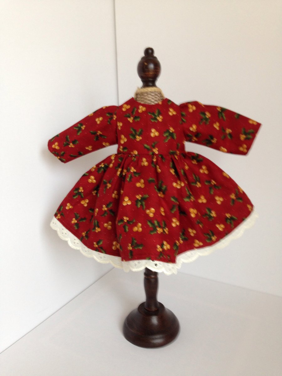 Christmas dress to fit 42 cm doll (free postage)