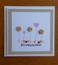 Birthday Card - Flowers and Hearts - Pink and Fawn - Image 3