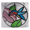 Hummingbird Flower Ring Stained Glass Suncatcher Handmade 005