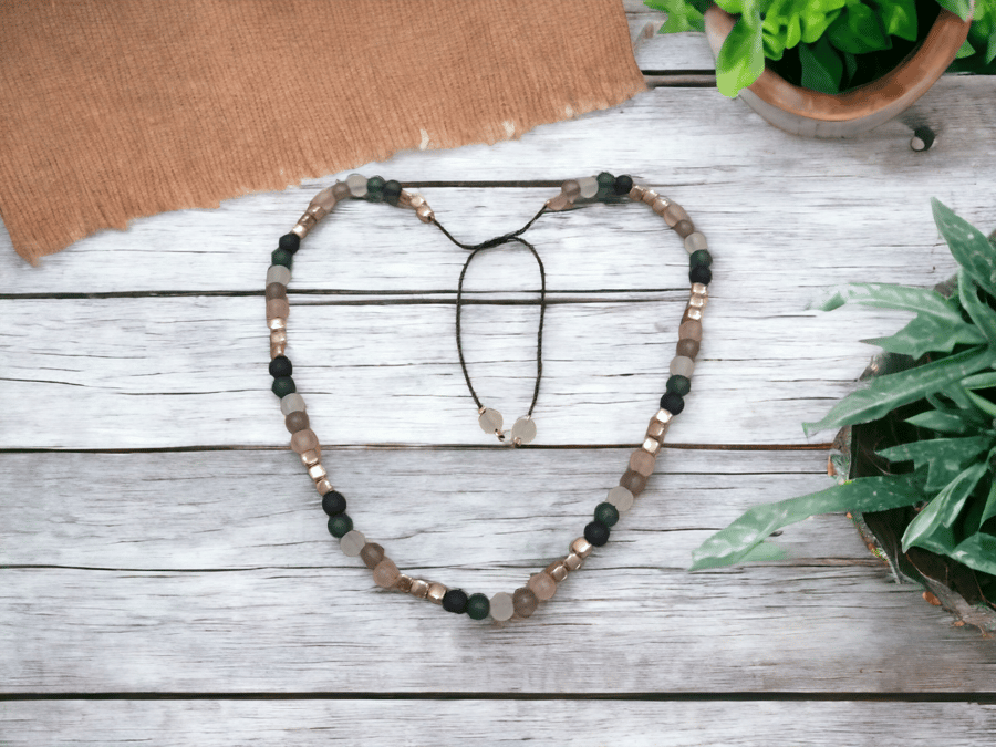 Colourful beaded wrap bracelet 